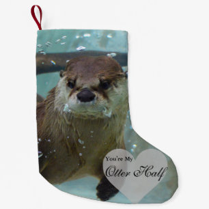 Your my Otter Half Brown River Otter Swimming Small Christmas Stocking