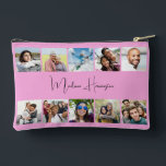 YOUR Name & 10 Photos Custom Accessory Pouch<br><div class="desc">Change the images and the name field to what you want. Further using the editing tool,  you can change the font and its size and colour,  and the background colours of both sides to any colour you wish. See my store for more custom items.</div>