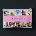 YOUR Name & 10 Photos Custom Accessory Pouch<br><div class="desc">Change the images and the name field to what you want. Further using the editing tool, you can change the font and its size and colour, and the background colours of both sides to any colour you wish. See my store for more custom items.</div>