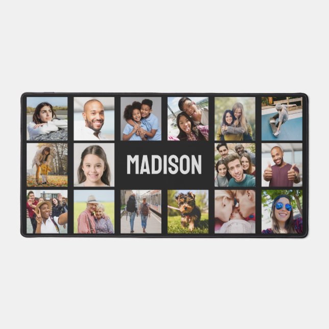 YOUR Name & 16 Photos Desk Mat (Front)