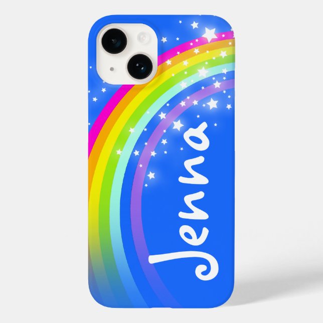Your name 5 letter rainbow blue  Case-Mate iPhone case (Back)
