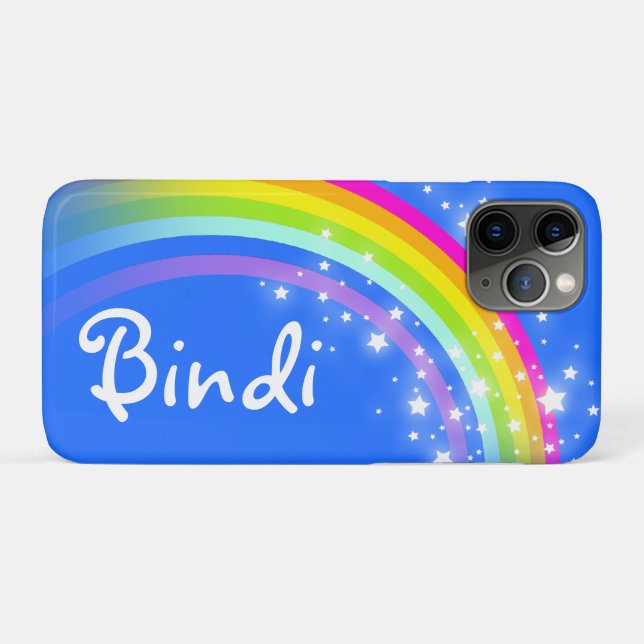 "Your name" (5 letter) rainbow blue iphone case (Back (Horizontal))
