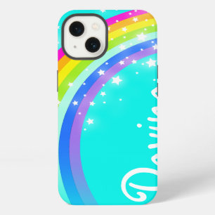 Your name 6 letter rainbow aqua iPhone 13 case