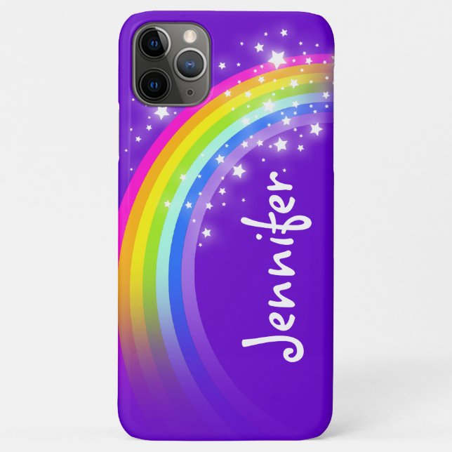 Your name 8 letter rainbow purple iphone case (Back)