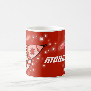 your name (8 letter) space red kids mug