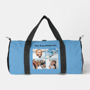 Your Name & 8 Photos Custom Color Duffle Bag