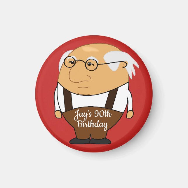 Your name* 90th Humour Birthday Magnet (Front)