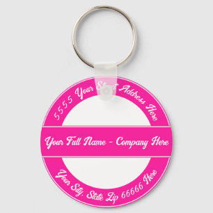 Your Name Address Modern Font Colours Keychain Gif