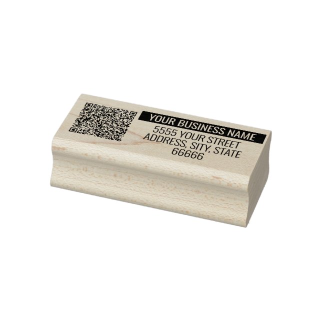 Your Name Address QR Code Modern Business Stamp (Stamp)