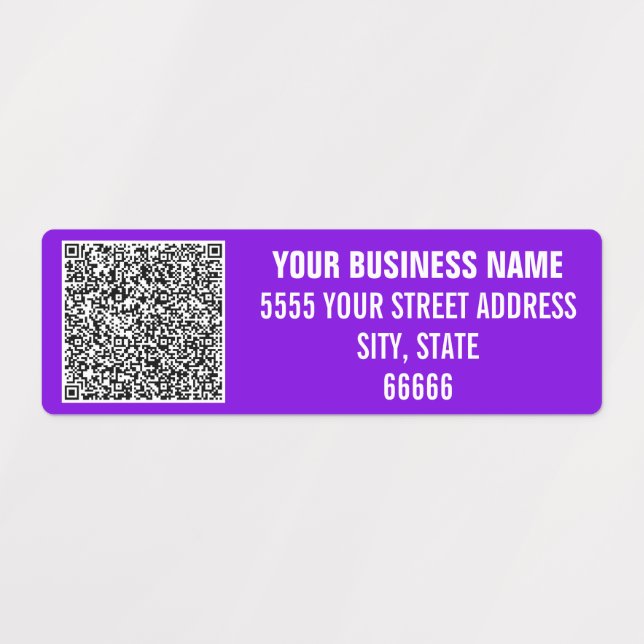Your Name Address QR Code Product Labels Example (Design 1)