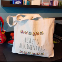 Your name, allotment bag, colourful vegetables,