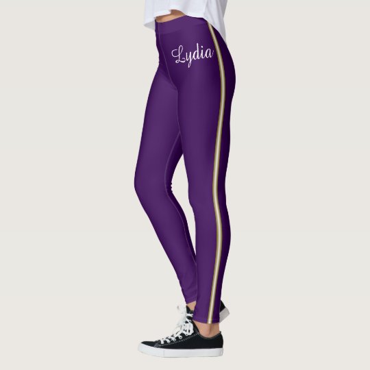 Your Name and Gold School Stripe Leggings