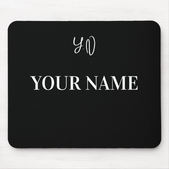 Your Name and Initials Unique Design Mouse Pad (Front)