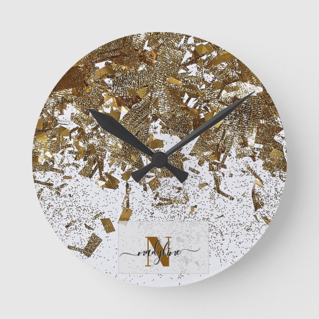 Your Name and Name First letter personalise Round Clock (Front)