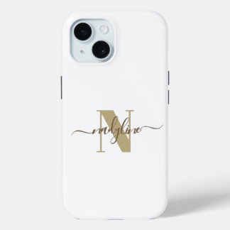 Your Name and Name First letter personalize iPhone 15 Case