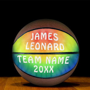 Your Name and Team Tie Dye Personalised Basketball