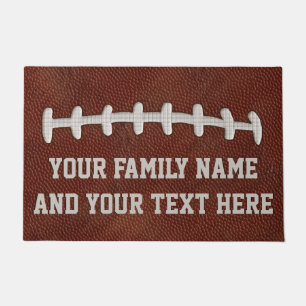 Your NAME and TEXT Cool Football Door Mat