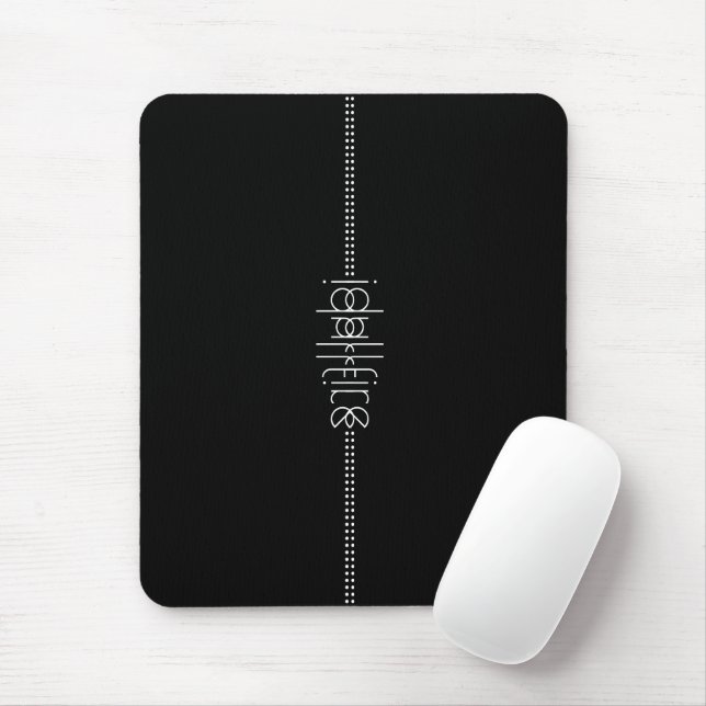 Your Name as Alien Glyphs Black Mouse Mat (With Mouse)
