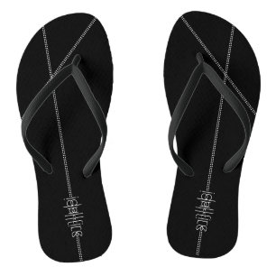Your Name as Alien Glyphs Unique Black Flip Flops