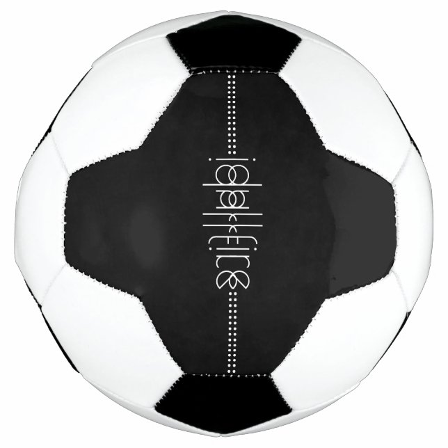 Your Name as Alien Glyphs Unique Black Football (Front)