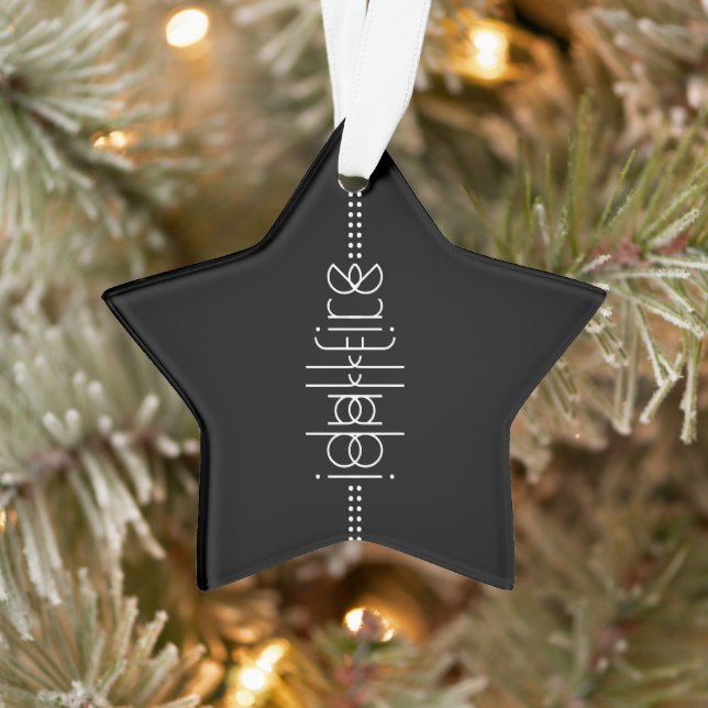 Your Name as Alien Glyphs Unique Black Ornament (Tree)