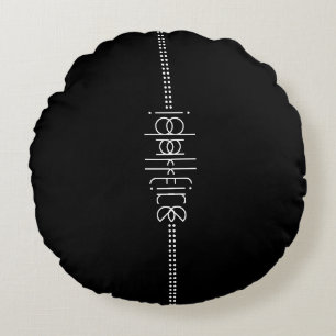 Your Name as Alien Glyphs Unique Black Round Cushion