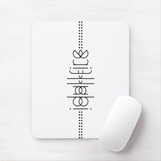 Your Name as Alien Glyphs Unique White Mouse Mat (With Mouse)