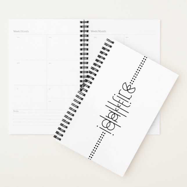 Your Name as Alien Glyphs Unique White Planner (Display)