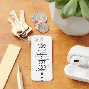 Your Name as Alien Glyphs White Key Ring
