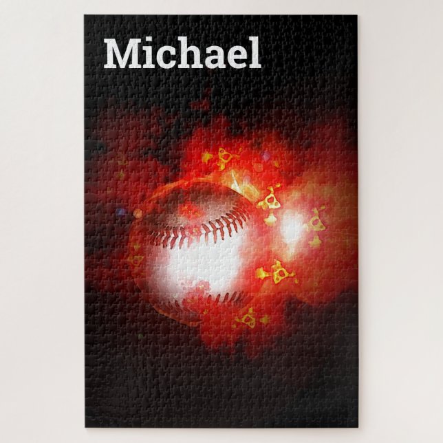 Your Name Baseball - Sports Art Jigsaw Puzzle (Vertical)