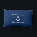 Your Name Beach House Anchor Blue Lumbar Cushion<br><div class="desc">Your Name Beach House Anchor Blue Lumbar Pillow Cushion.</div>