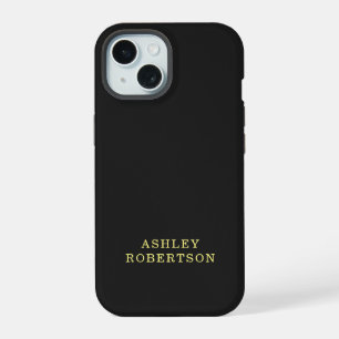 Your Name Black Professional Stylish Minimalist iPhone 15 Case