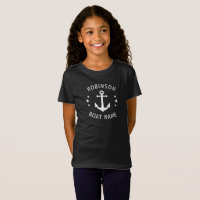Your Name & Boat Vintage Anchor Stars Black White
