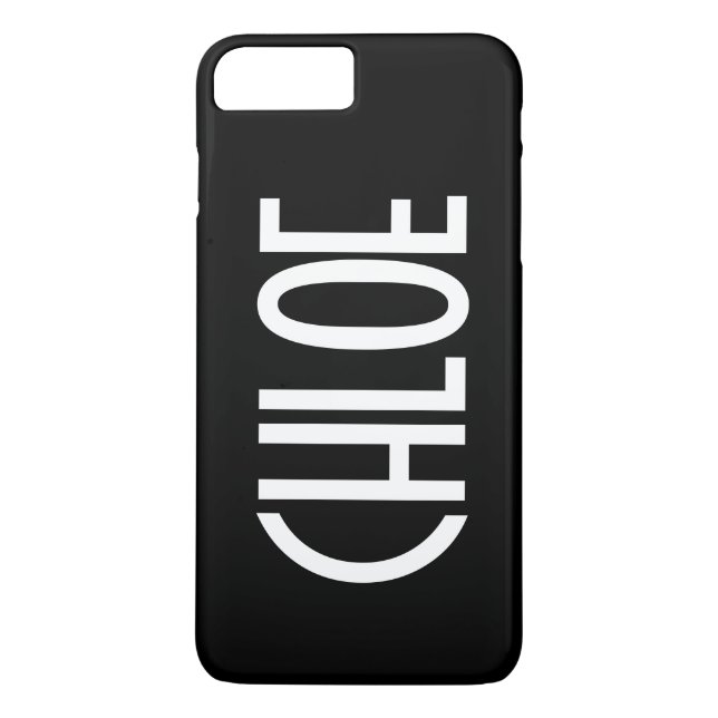 Your Name, Bold White Text | Black Case-Mate iPhone Case (Back)
