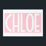 Your Name | Bold White Text on Light Pink Acrylic Print<br><div class="desc">Eye-catching and modern.</div>