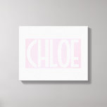 Your Name | Bold White Text on Light Pink Canvas Print<br><div class="desc">Eye-catching and modern.</div>