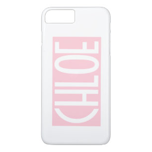 Your Name   Bold White Text on Light Pink iPhone 8 Plus/7 Plus Case