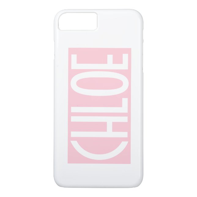 Your Name | Bold White Text on Light Pink Case-Mate iPhone Case (Back)