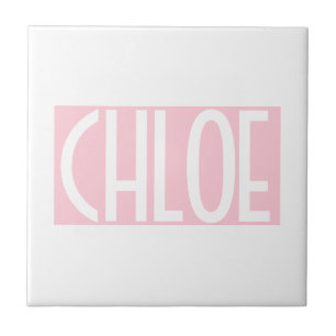 Your Name   Bold White Text on Light Pink Tile