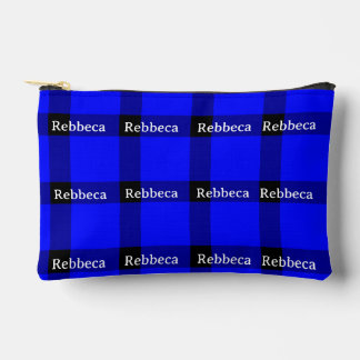 Your Name Buffalo Plaid Accessory Pouch