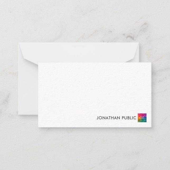 Your Name Business Company Logo Minimalist Card (Front)