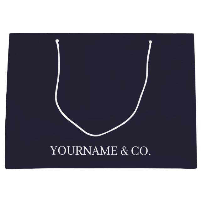 Your Name Business Navy Large Gift Bag (Front)