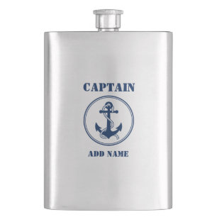 Your Name Captain Flask Anchor & Rope