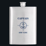 Your Name Captain Flask Compass Anchor<br><div class="desc">Your Name Captain Flask Compass Anchor</div>