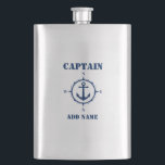 Your Name Captain Flask Compass Anchor<br><div class="desc">Your Name Captain Flask Compass Anchor</div>