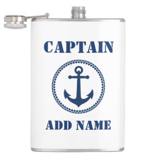 Your Name Captain Flask Sea Anchor White