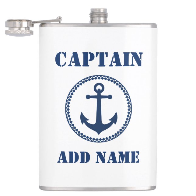 Your Name Captain Flask Sea Anchor White (Opened)