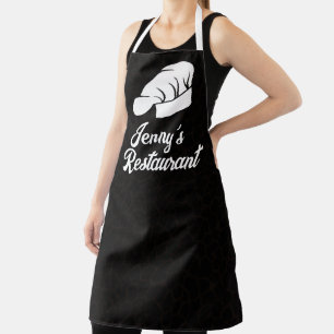 YOUR NAME Chef Black Leopard Print Apron