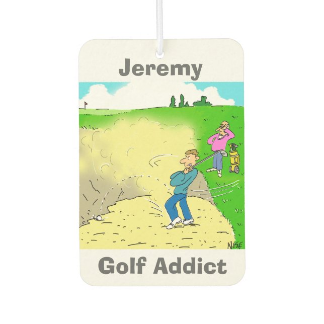 Your Name Choice. Golf Addict Car Air Freshener (Front)