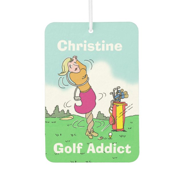 Your Name Choice. Golf Addict Car Air Freshener (Front)